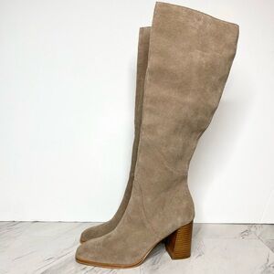 Dolce Vita Flin Gray Suede Heeled Tall Boot 9 1/2